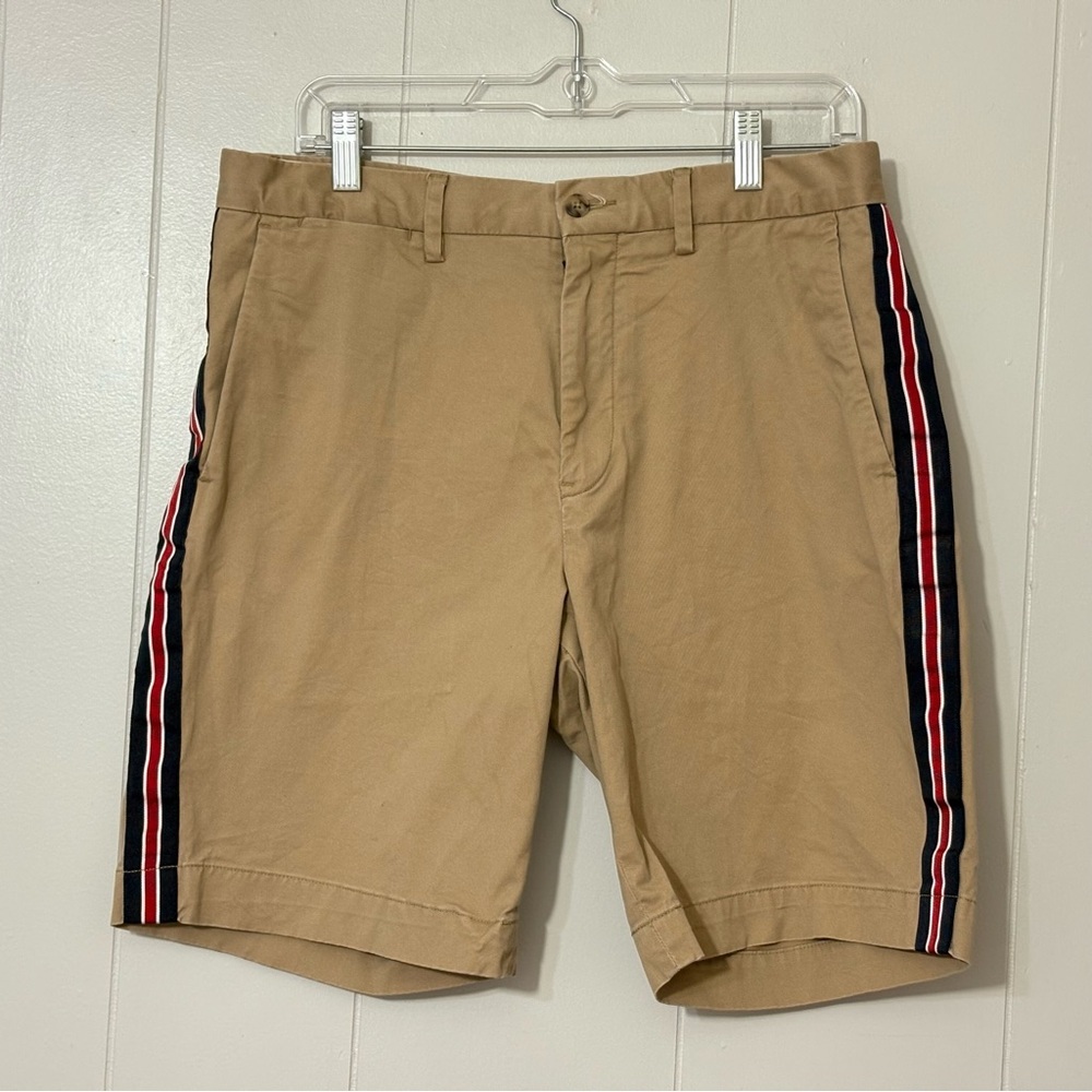 Polo Ralph Lauren Mens Khaki Chino Shorts  32 Stretch Classic Fit Side Stripe